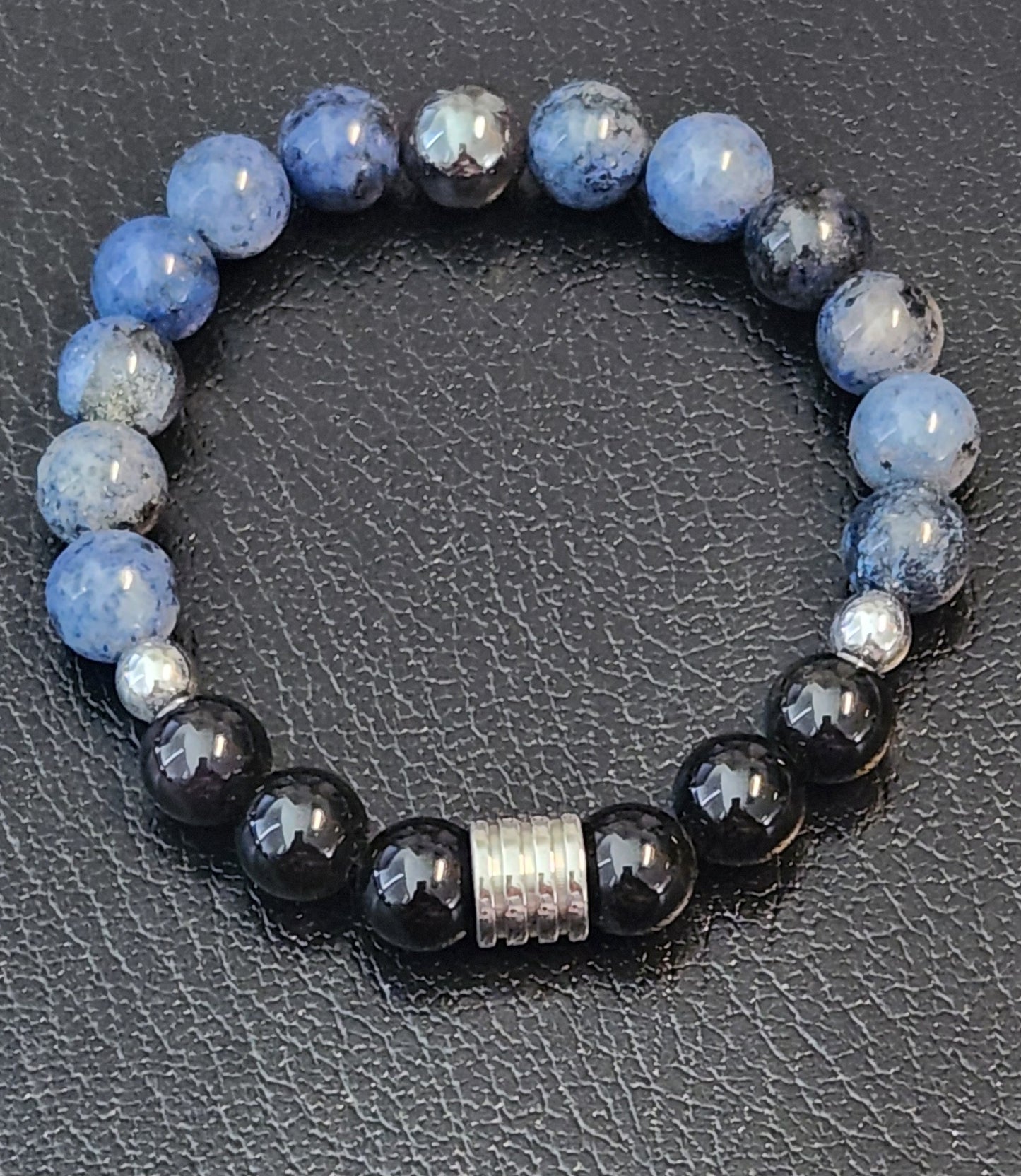 Onyx and Dumortierite Bracelet