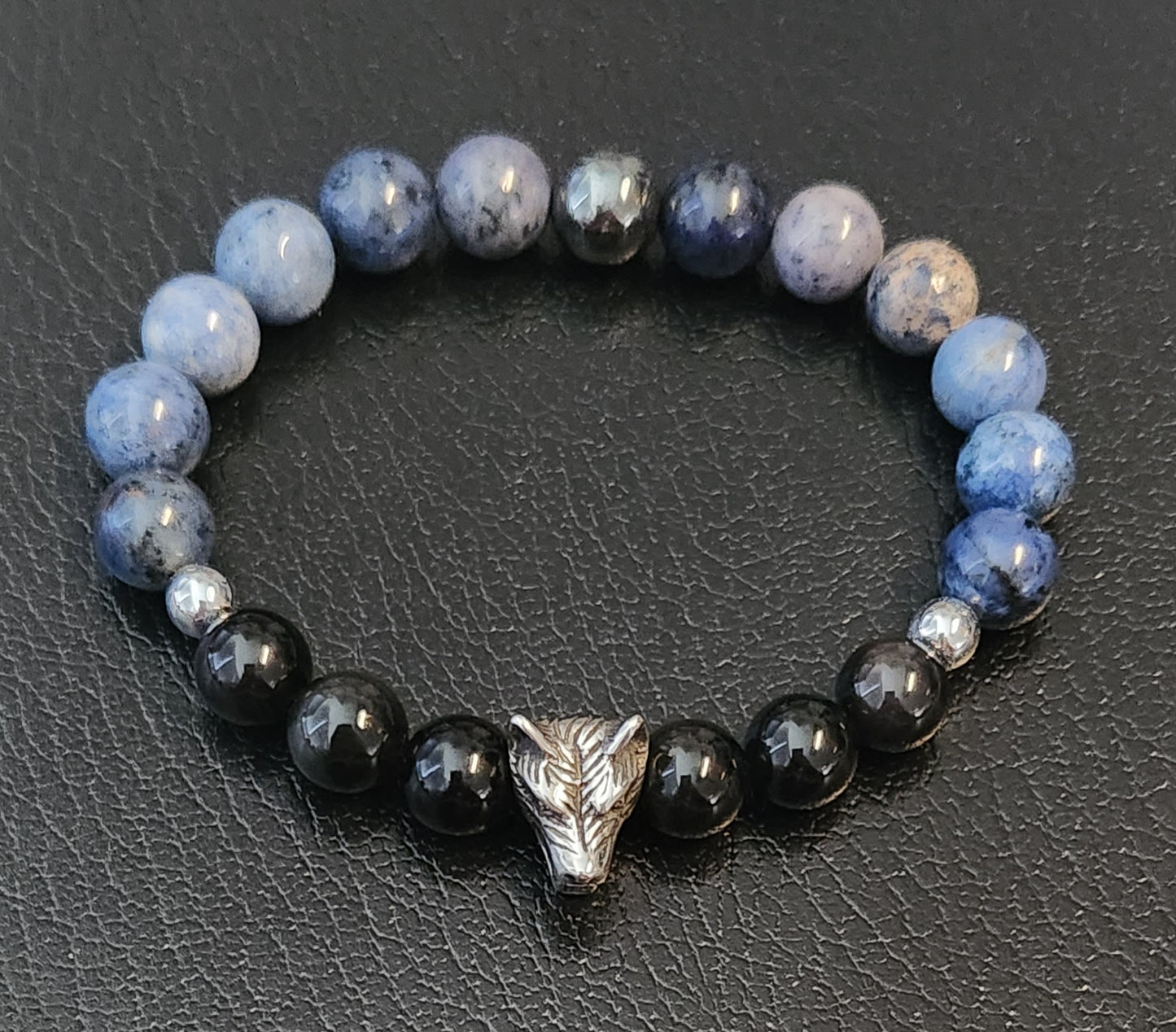 Onyx and Dumortierite Bracelet
