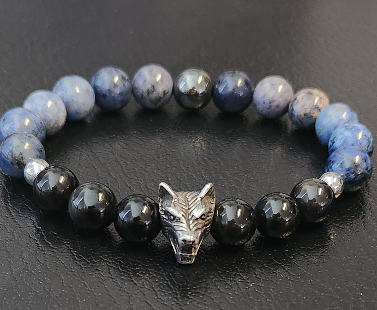 Onyx and Dumortierite Bracelet