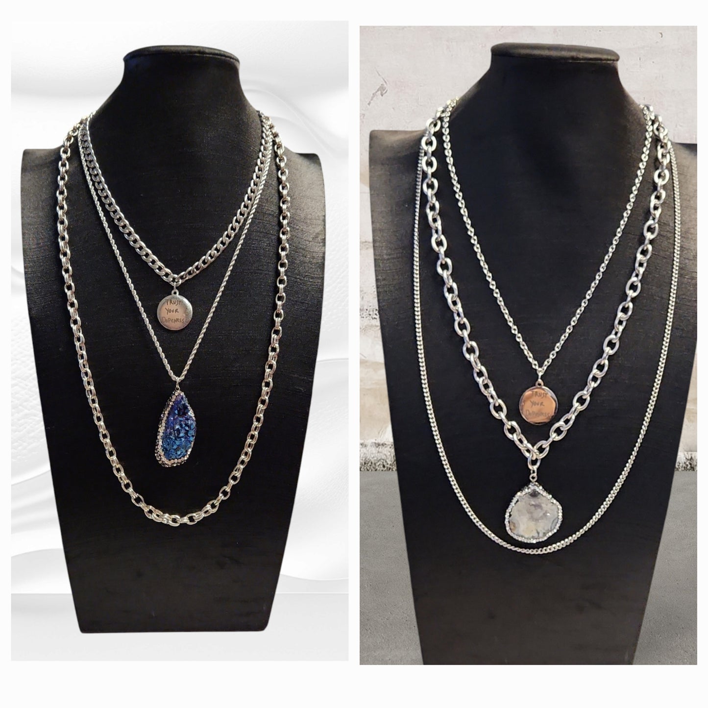 "Trust Your Dopeness" 3 chain necklace
