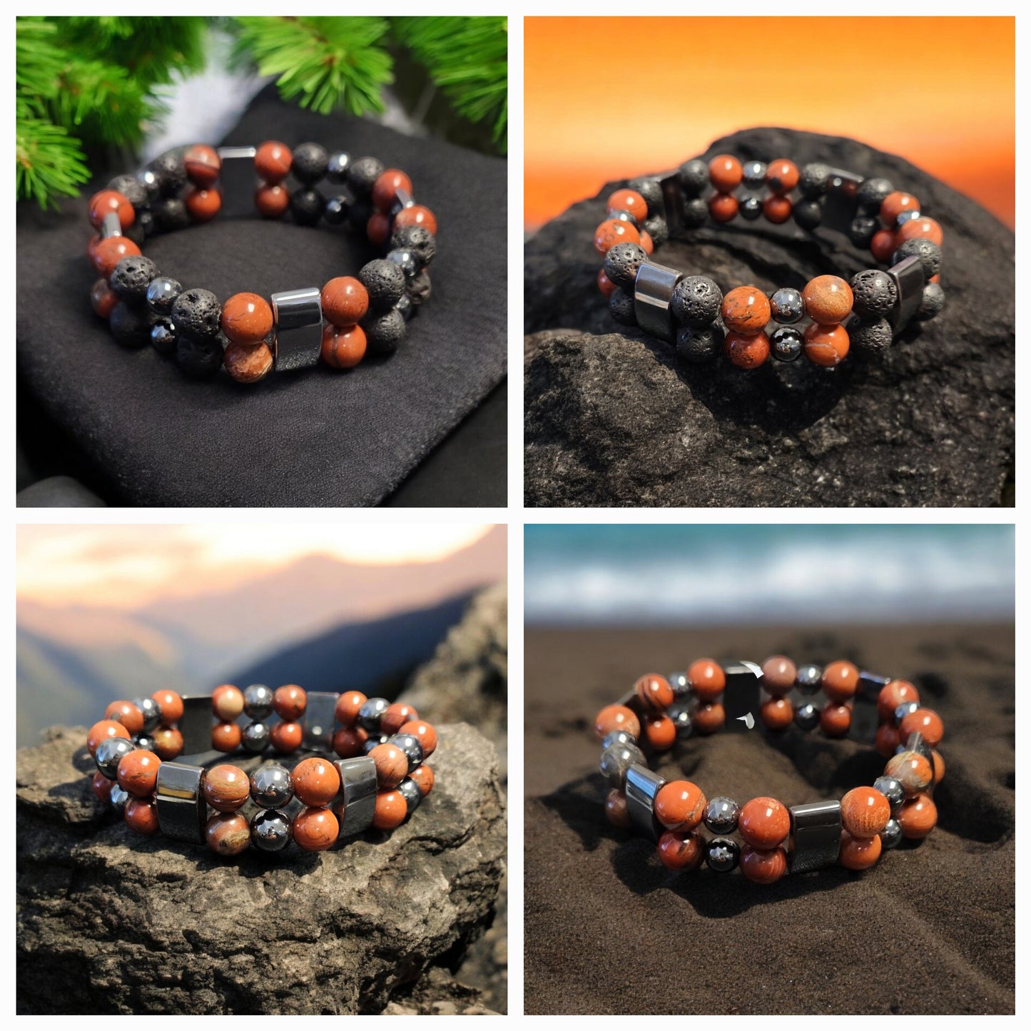 Red Jasper Double Stack Bracelets