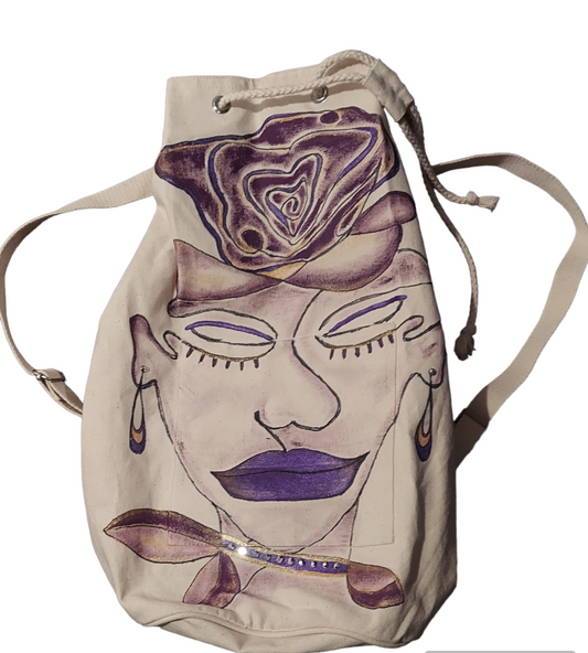 Purple Beauty canvas backpack