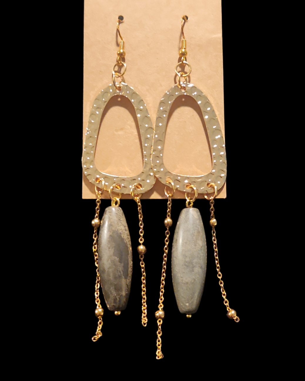 Grey Picture Jasper earrings