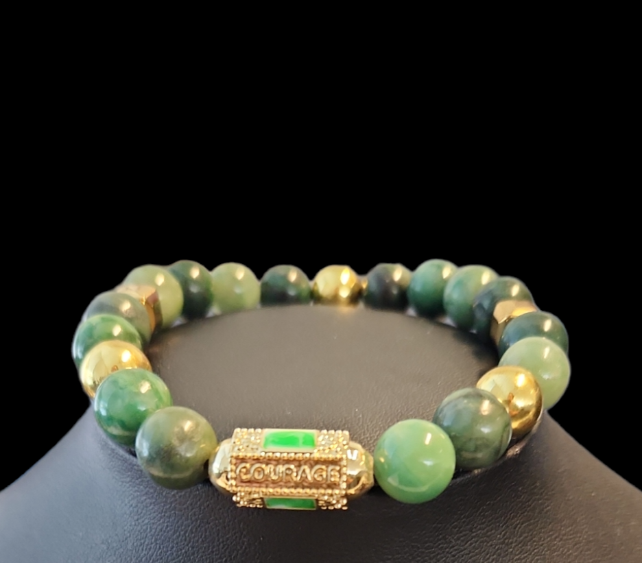 African Jade- courage bracelet