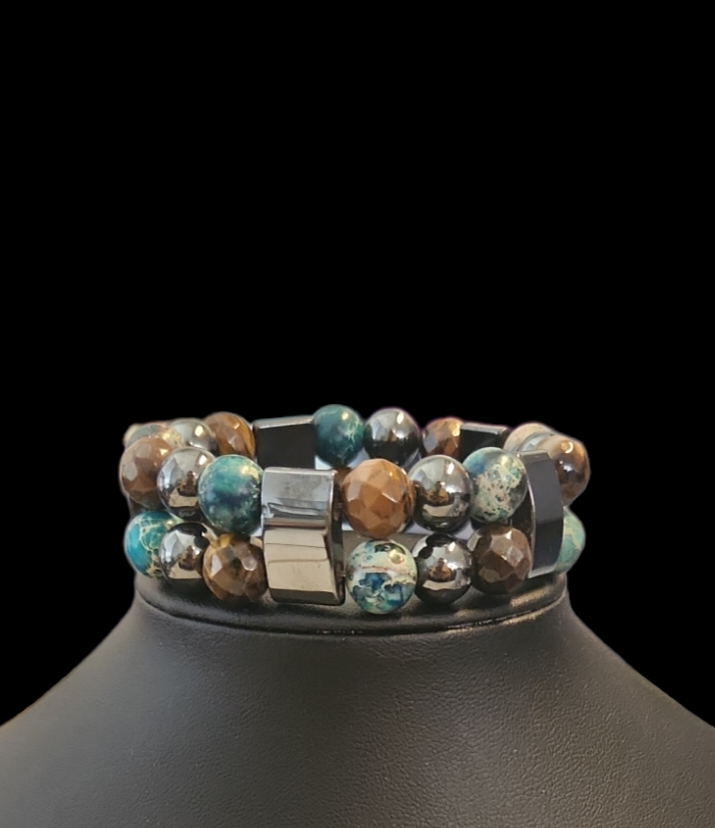 Imperal Jasper, Tiger's eye double stack