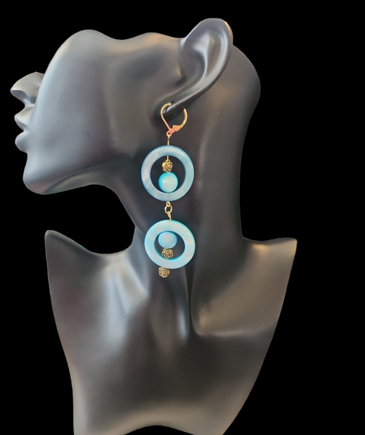 Blue Mother of pearl earrings