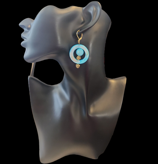 Blue Mother of pearl earrings