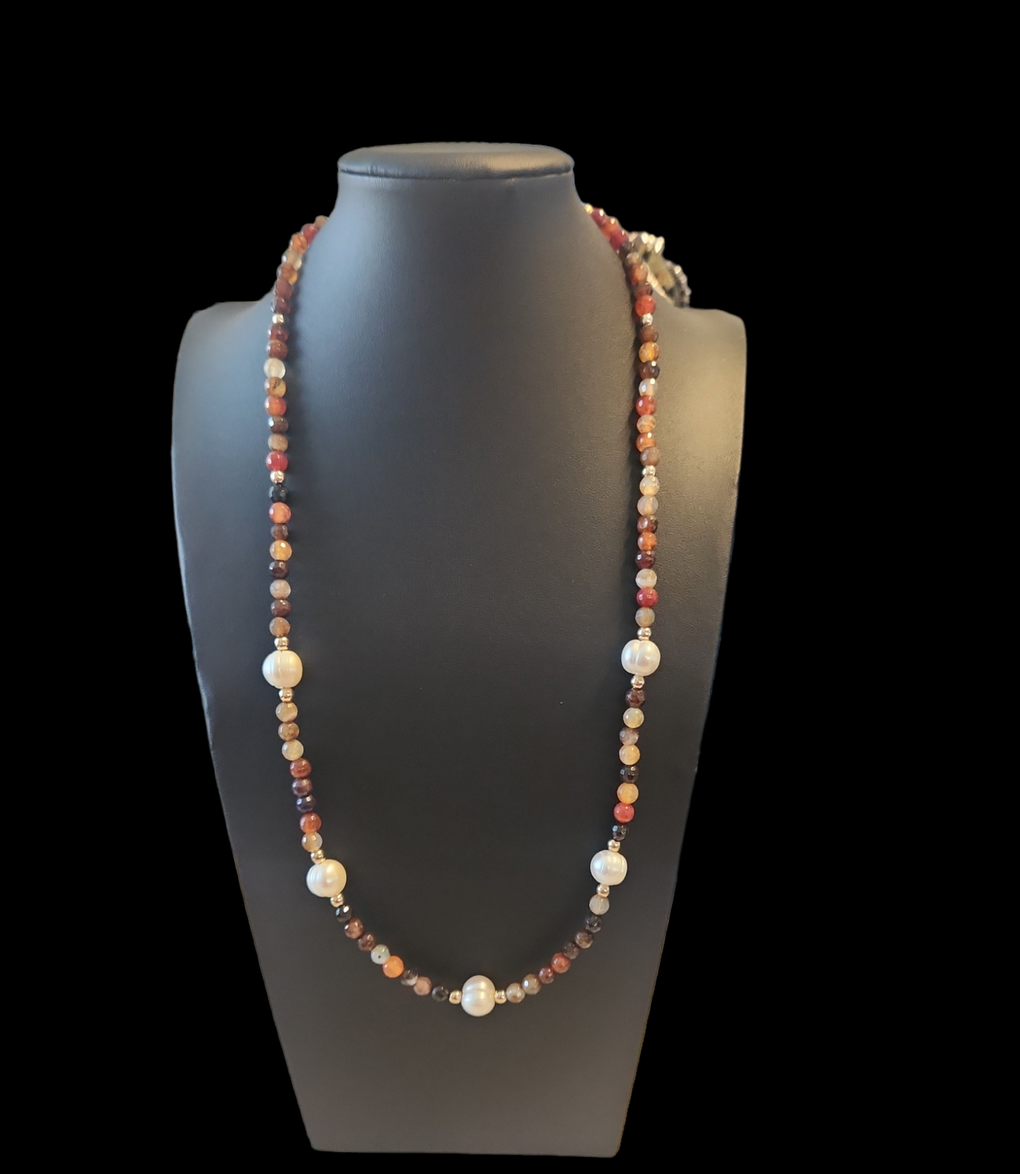 Fresh Water Pearl and Agate Necklace