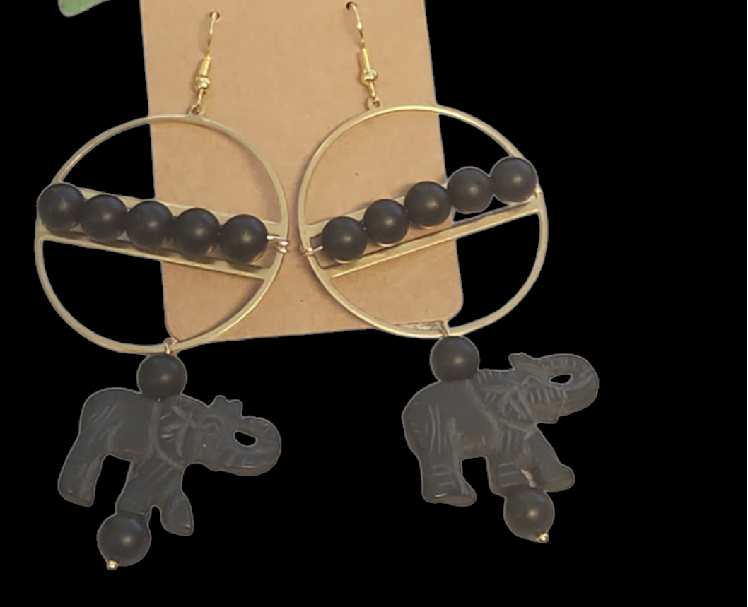 Matte Onyx Elephant hoops