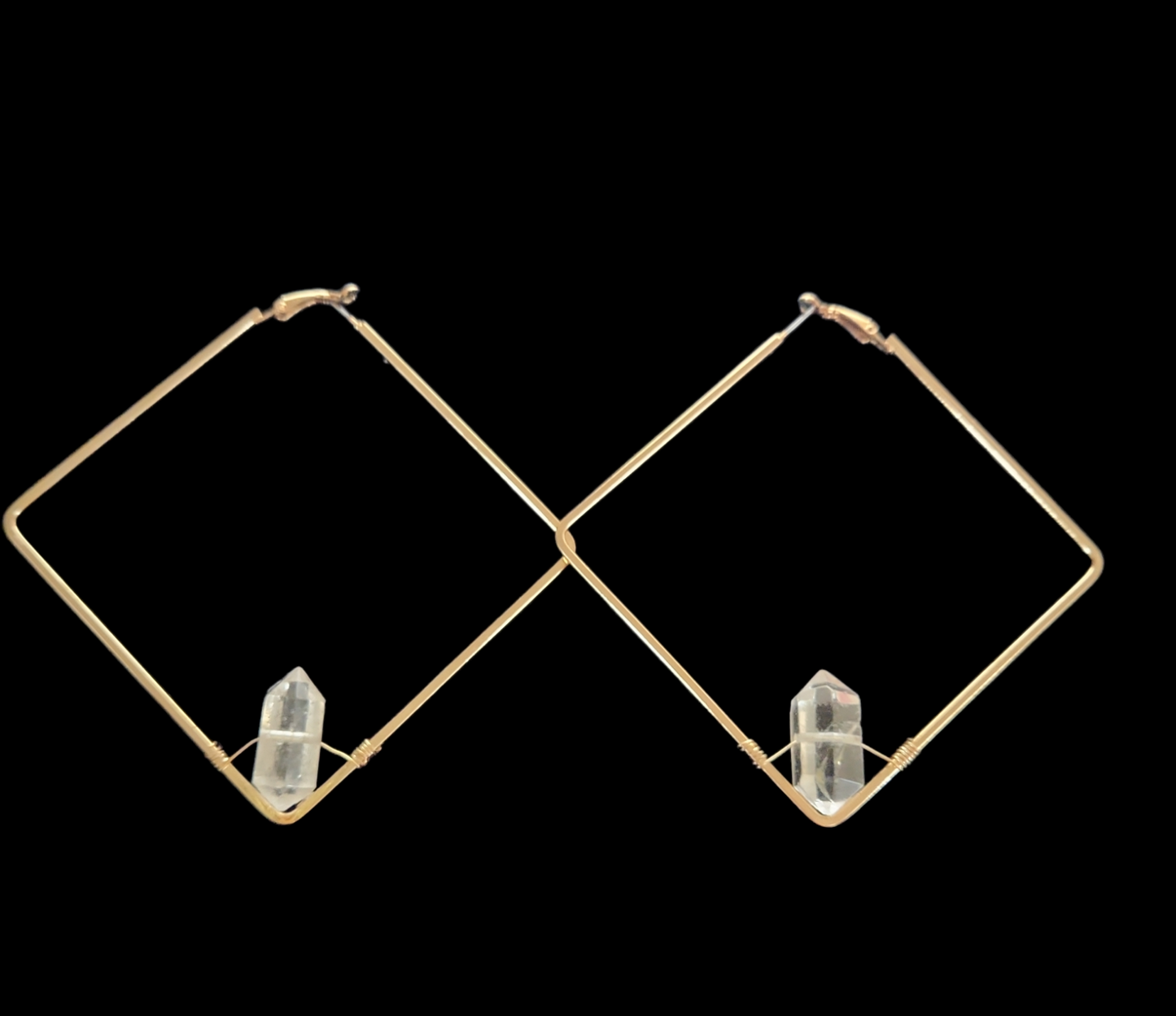 Large Clear Quartz Hoops