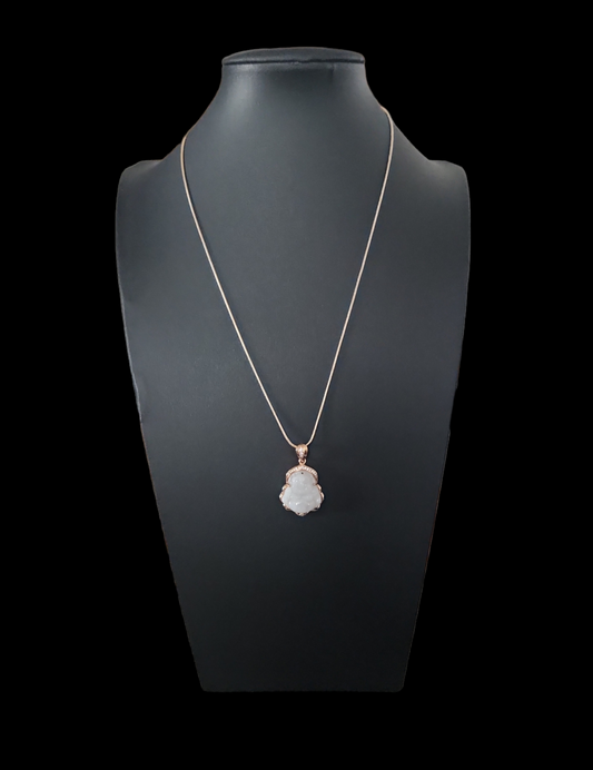 White Jade Buddha necklace