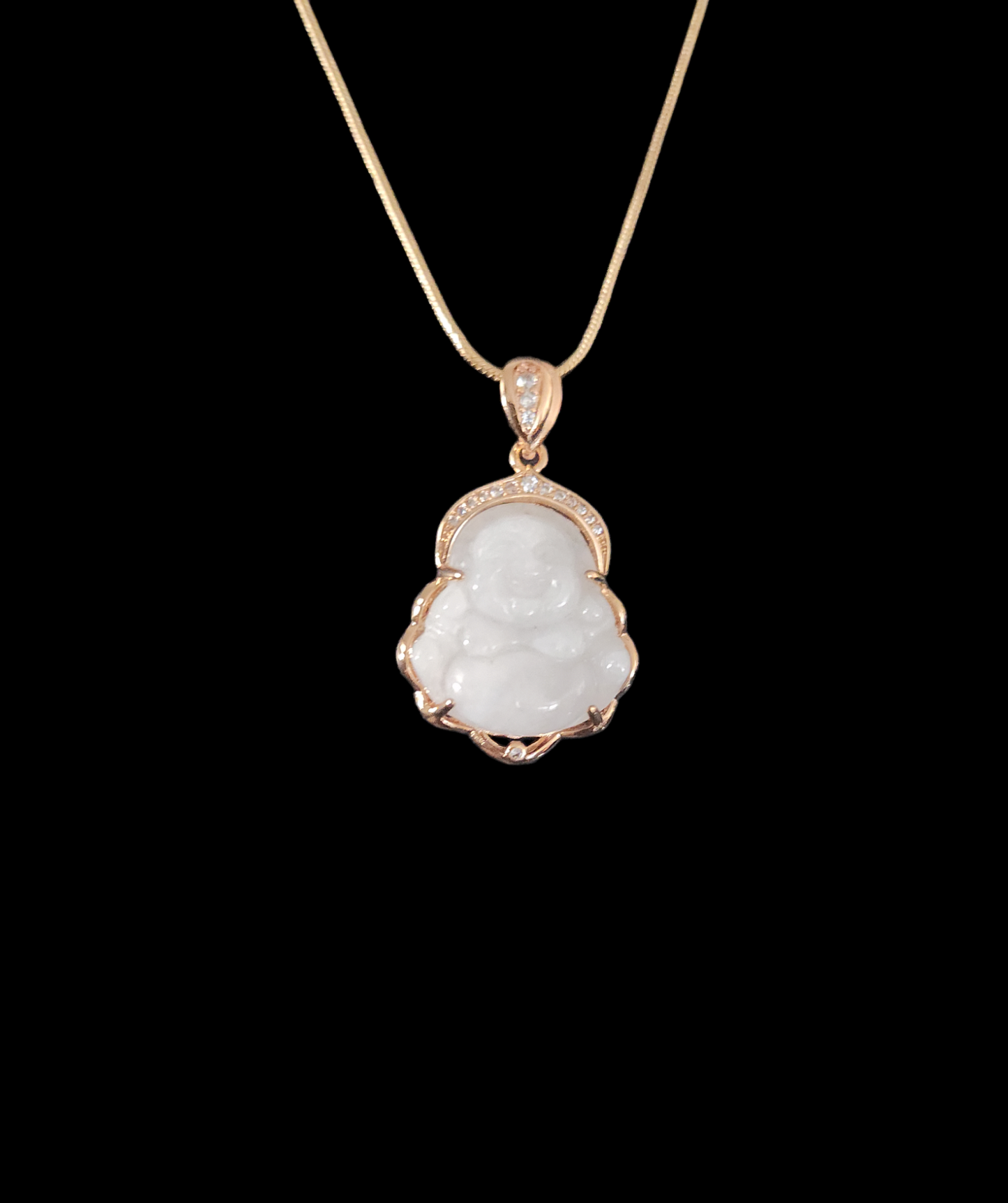 White Jade Buddha necklace