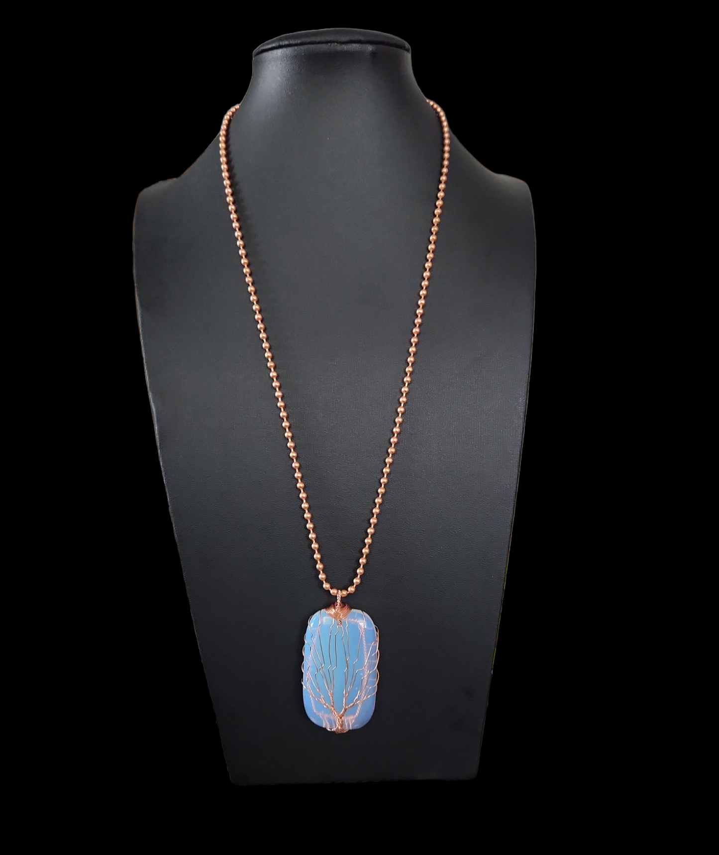 Wrapped Tree of life Opalite Copper necklace
