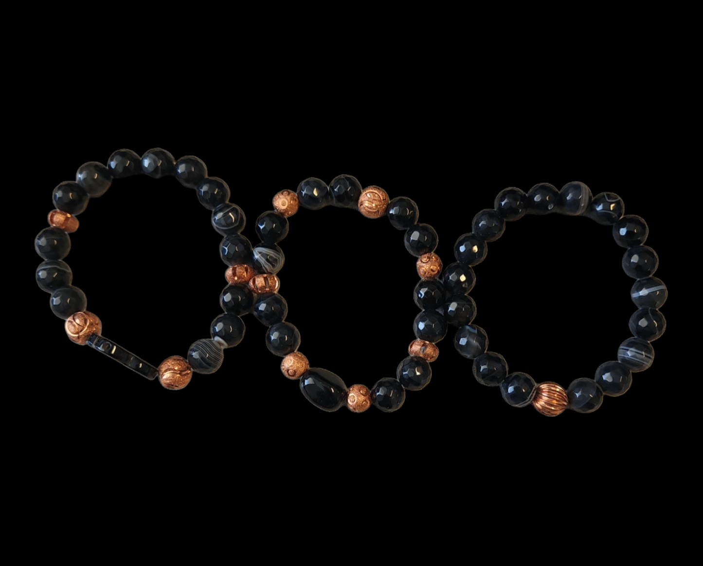 Black Agate Triple stack