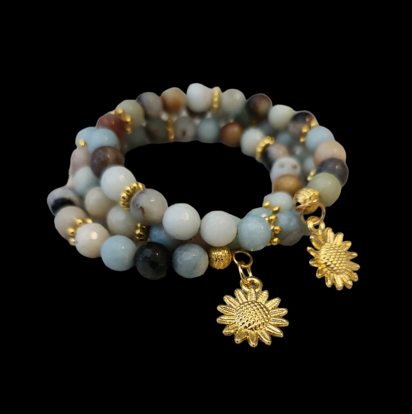 Multi- colored Amazonite wrap bracelet