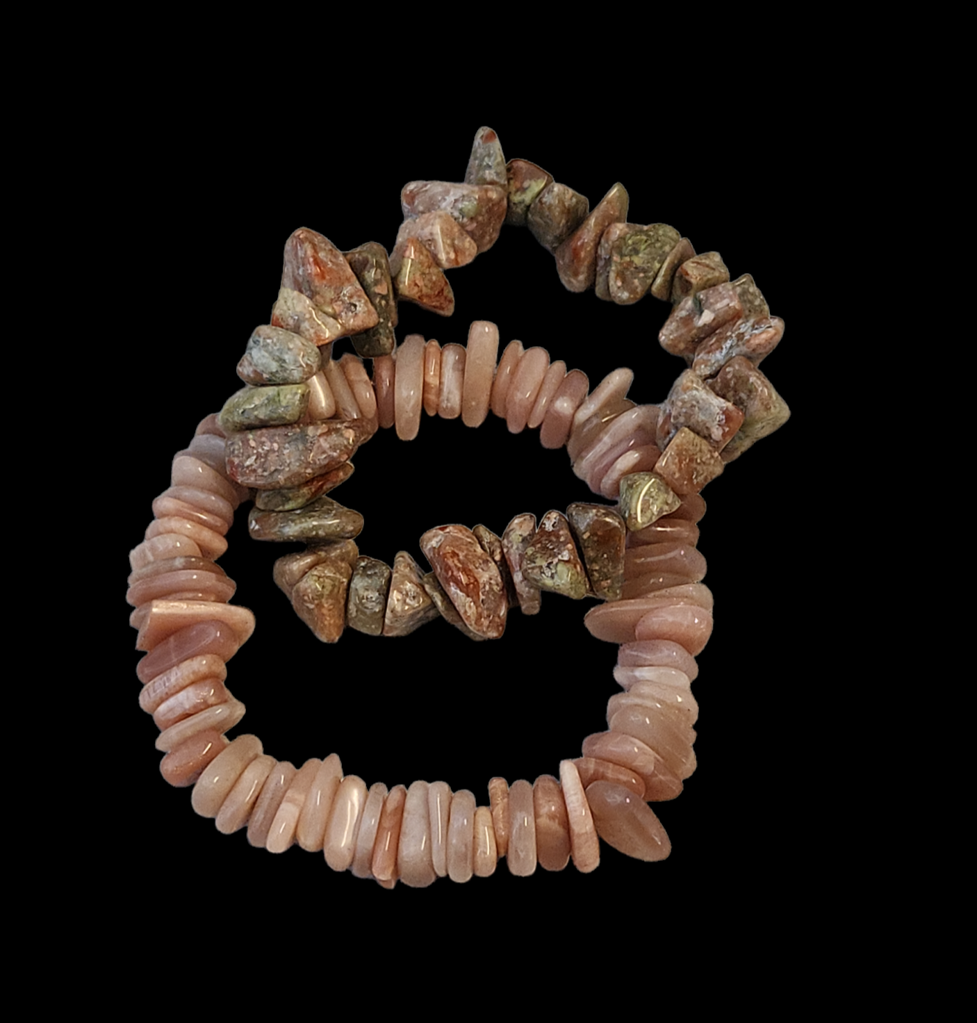Sunstone and Unakite Bracelet set