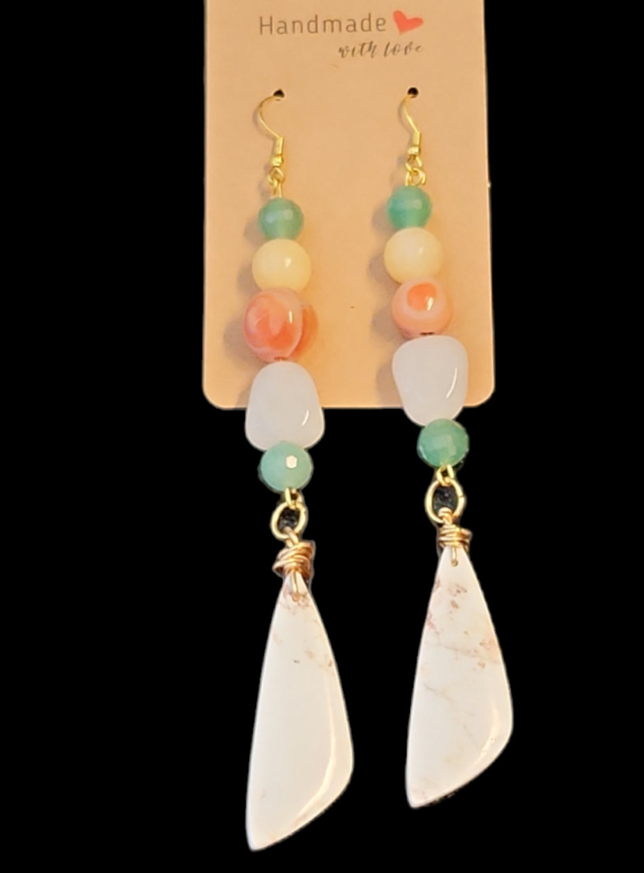 White Howlite drops