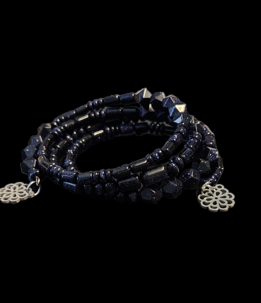 Blue Sandstone wrap bracelet