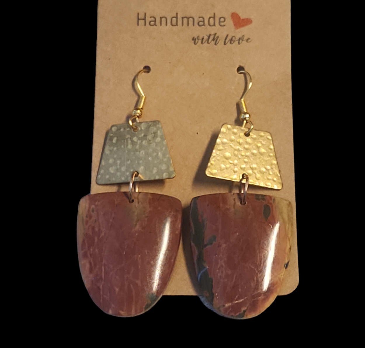 Tiny Red Jasper drop earrings