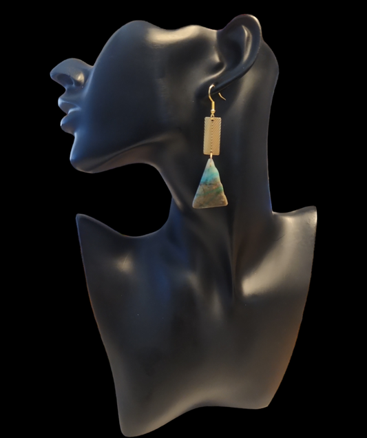 Amazonite Triangle earrings