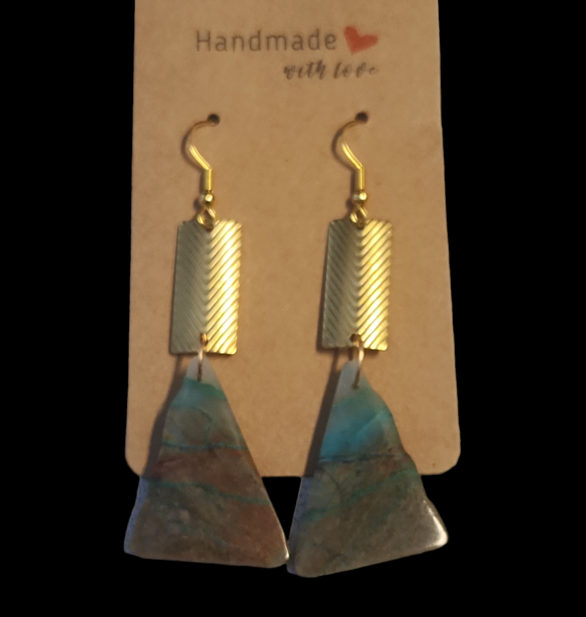 Amazonite Triangle earrings