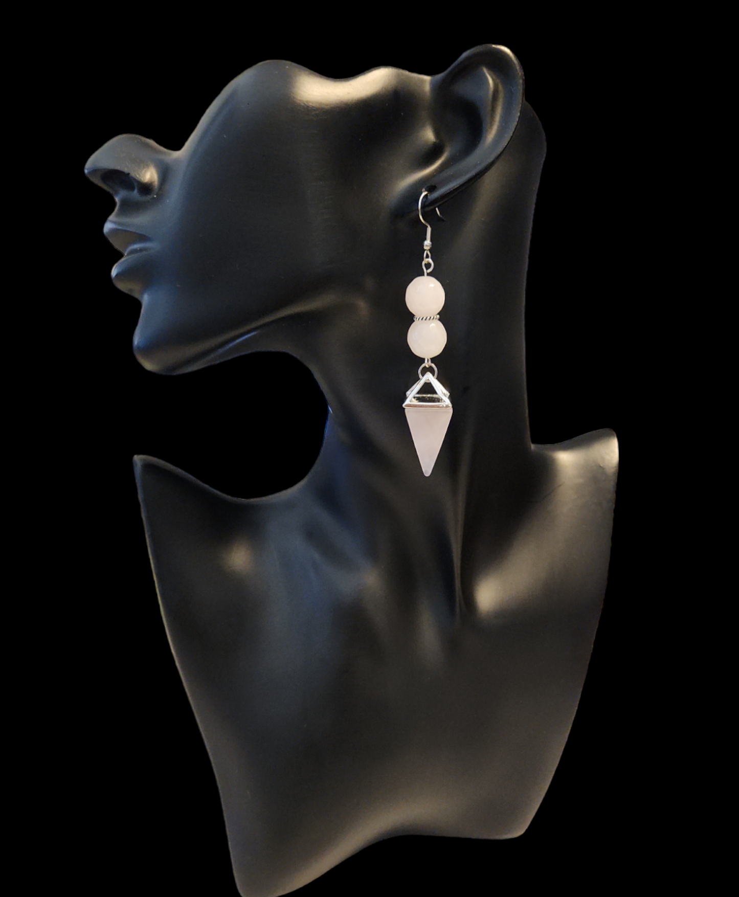"ON POINTE" Silver tone drop earrings