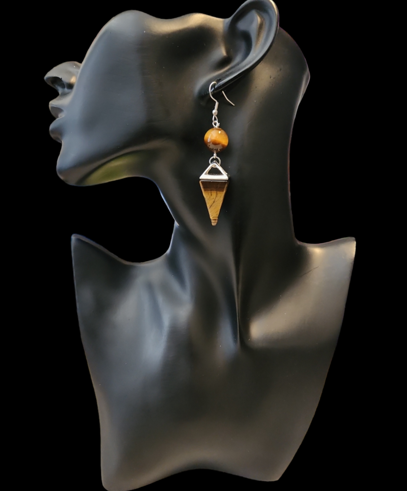"ON POINTE" Silver tone drop earrings