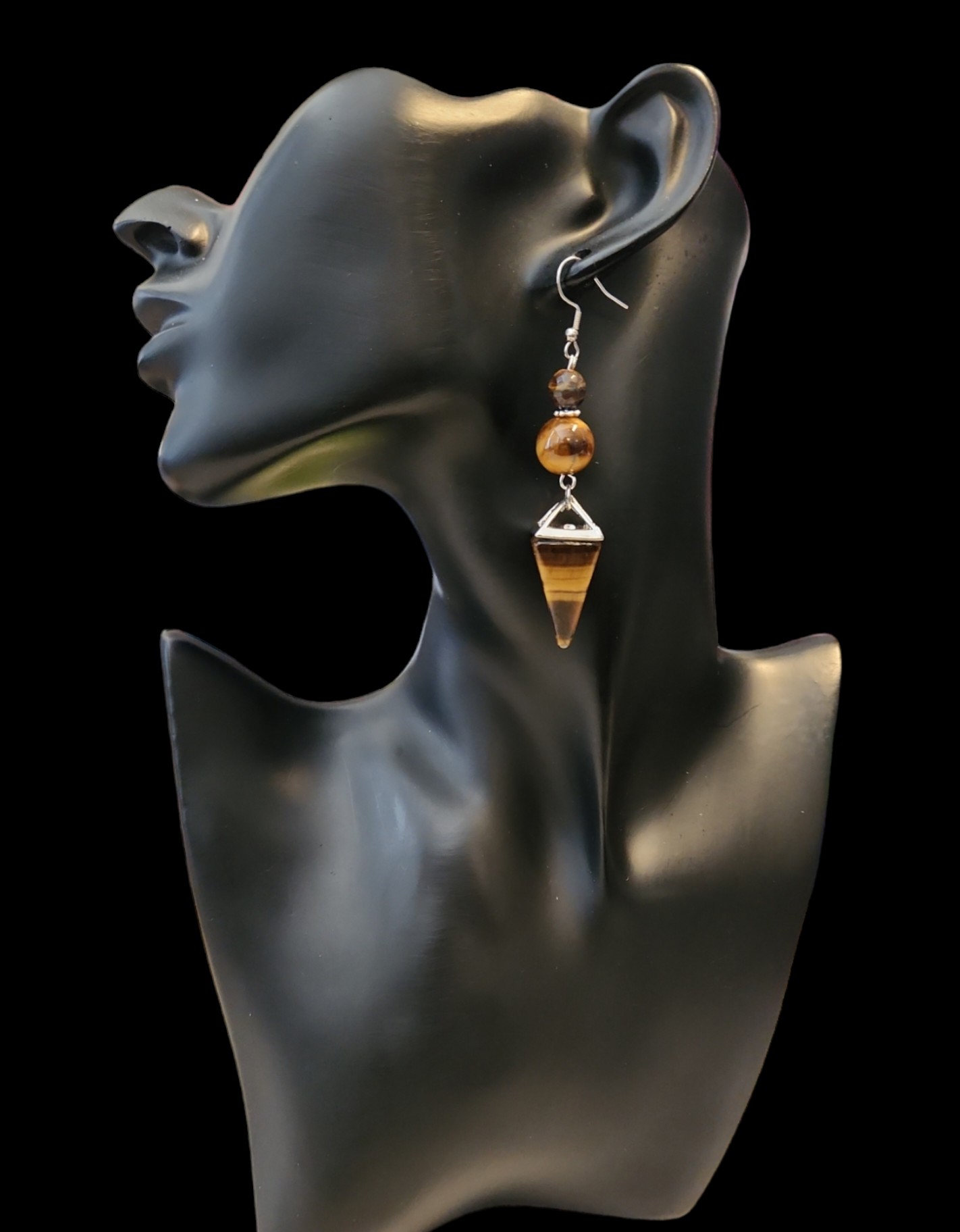 "ON POINTE" Silver tone drop earrings