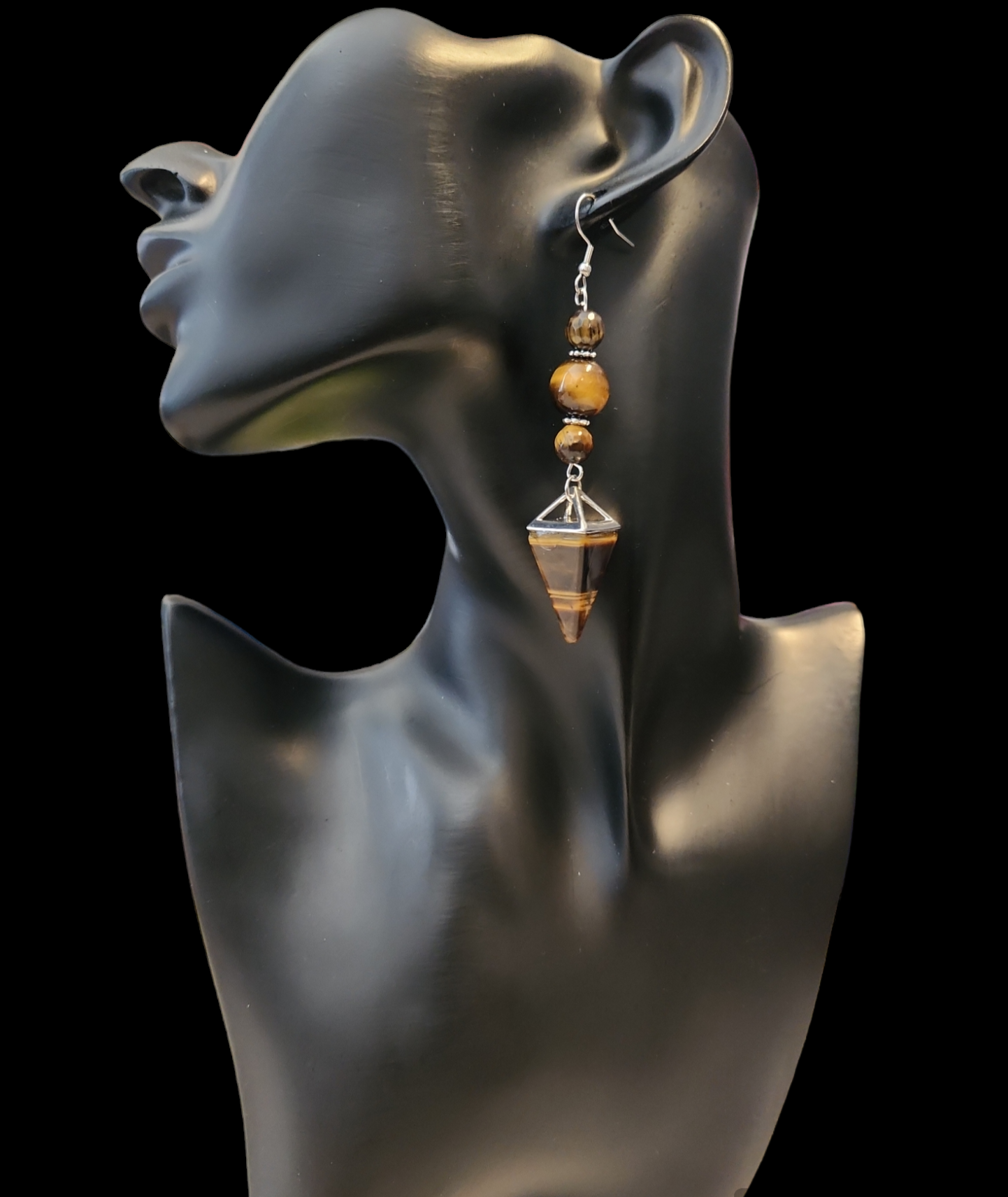"ON POINTE" Silver tone drop earrings