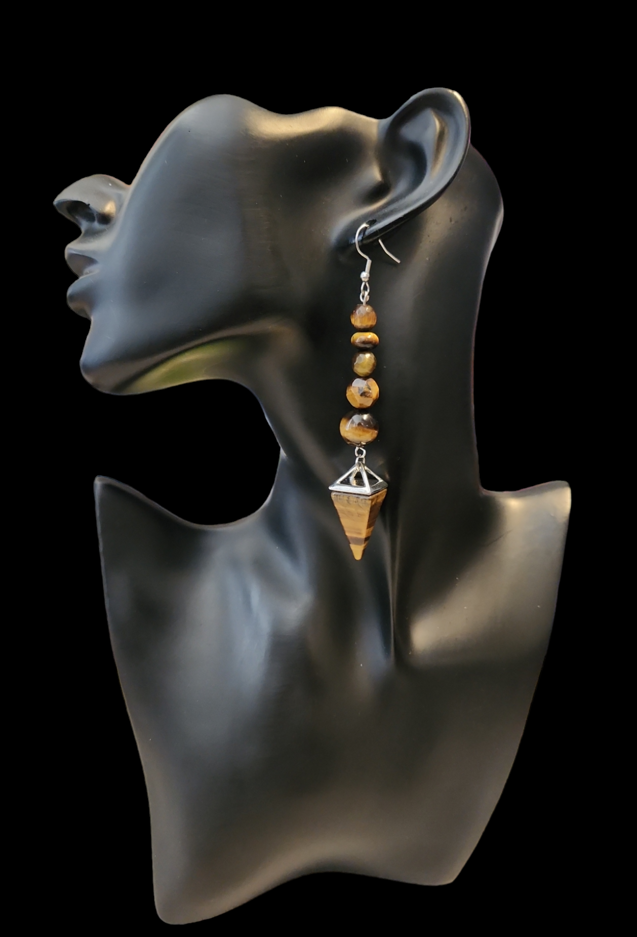 "ON POINTE" Silver tone drop earrings