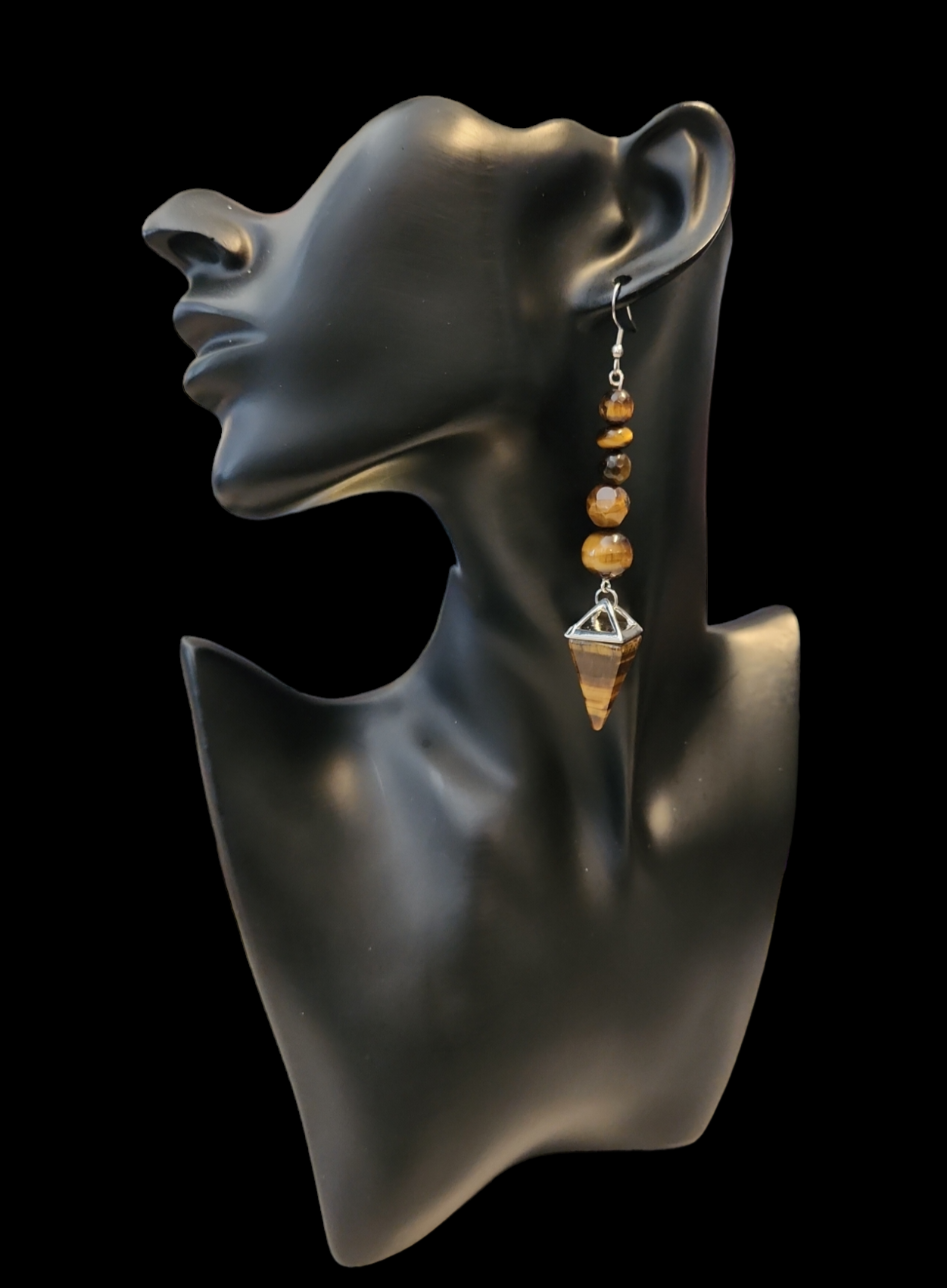 "ON POINTE" Silver tone drop earrings