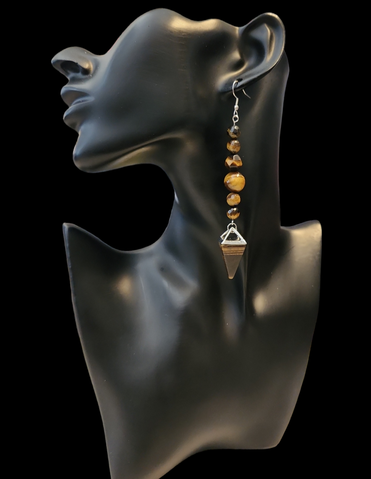 "ON POINTE" Silver tone drop earrings