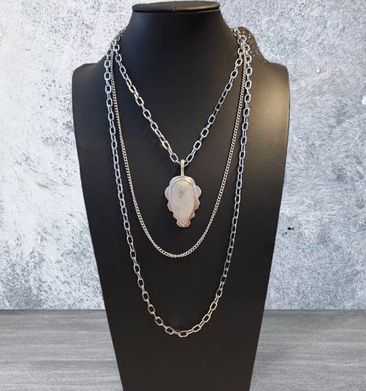 Moonstone 3 Chain Necklace