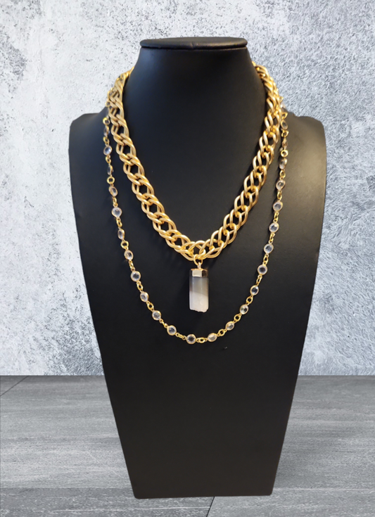 Chunky Choker Gray Agate Necklace