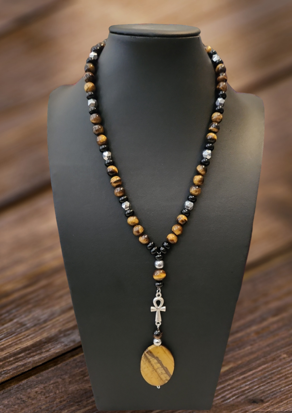 Ankh, Tiger's eye necklace