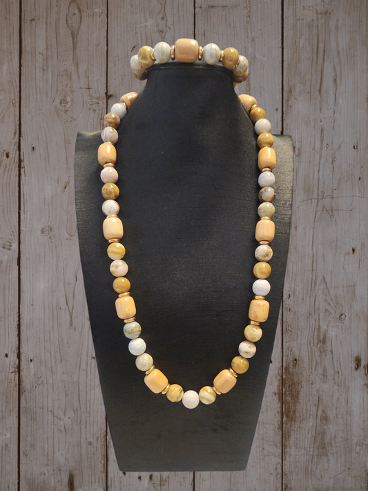 Brazilian Agate & Wood Necklace set