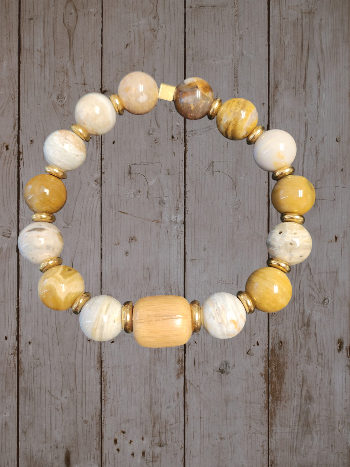 Brazilian Agate & Wood Necklace set