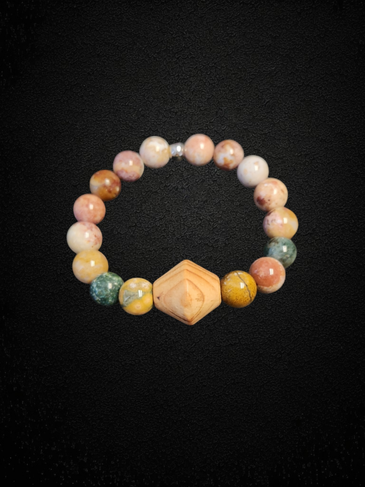 Ocean Jasper & Wood Necklace set