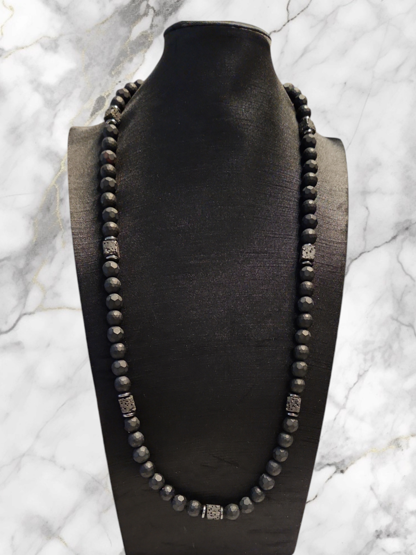Fancy Matte Black Onyx Necklace