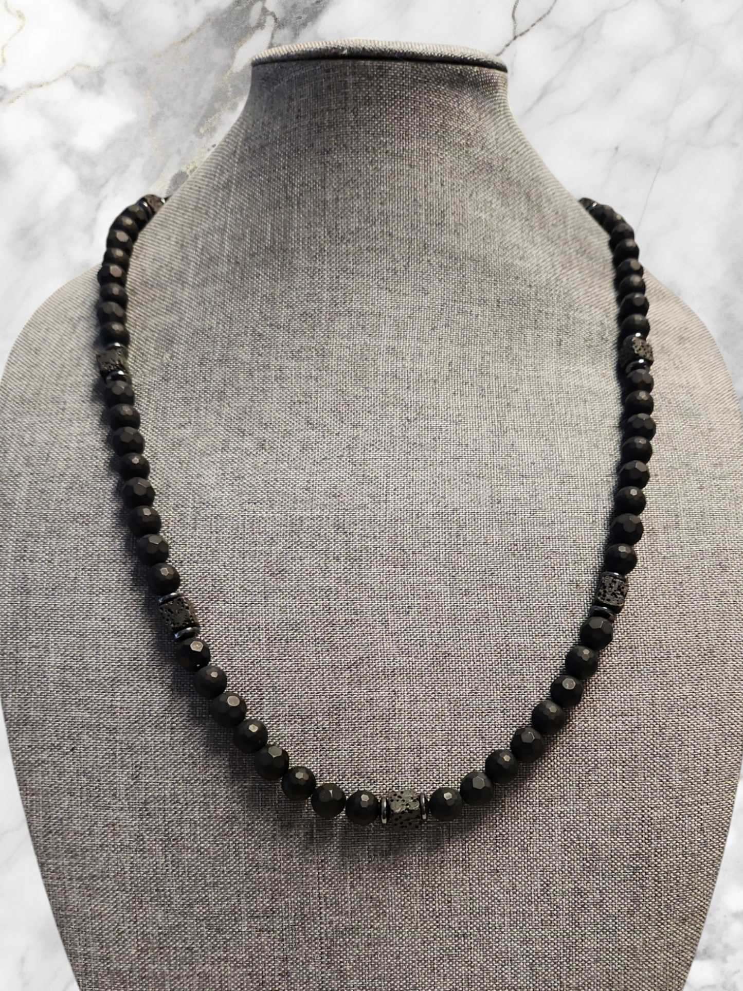 Fancy Matte Black Onyx Necklace