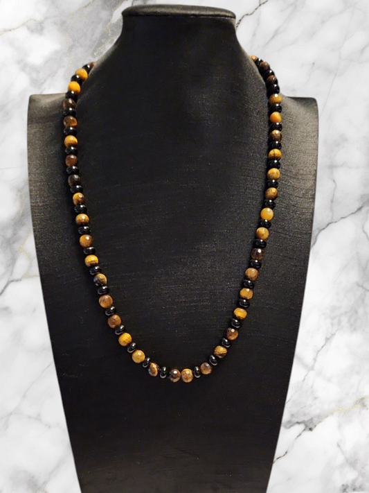 Tiger's Eye meets Onyx necklace