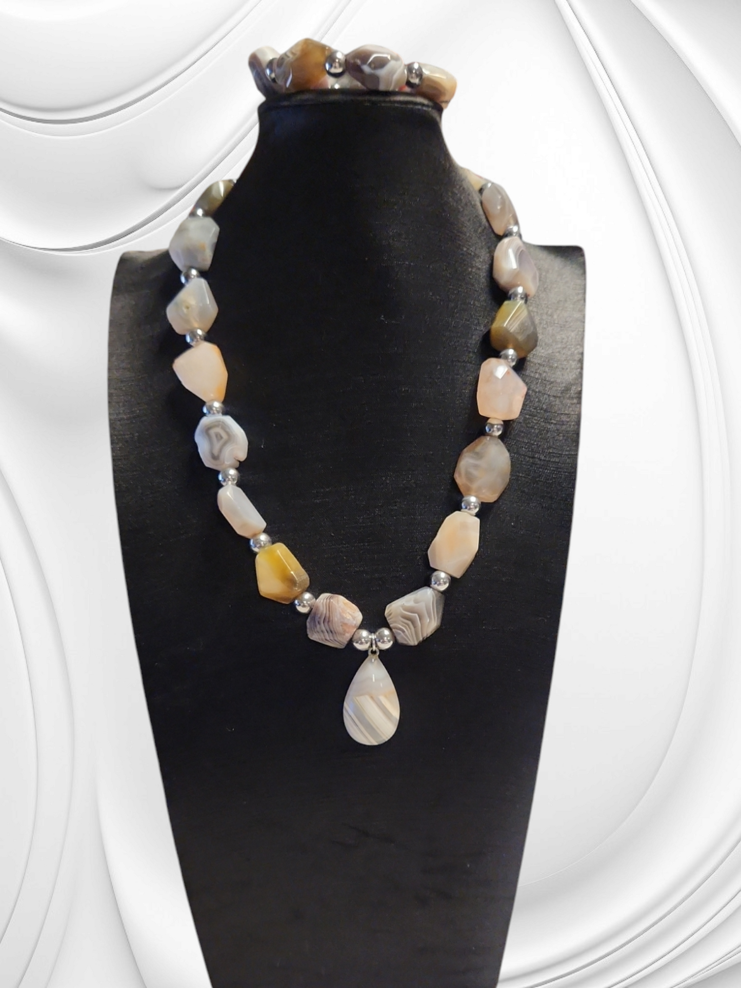 Botswana Agate Necklace set