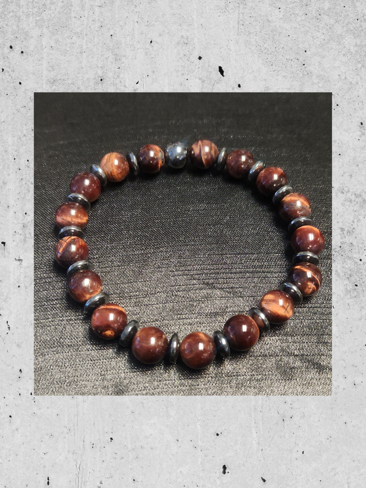 Red Tiger's eye & Hematite Lion's head Necklace set