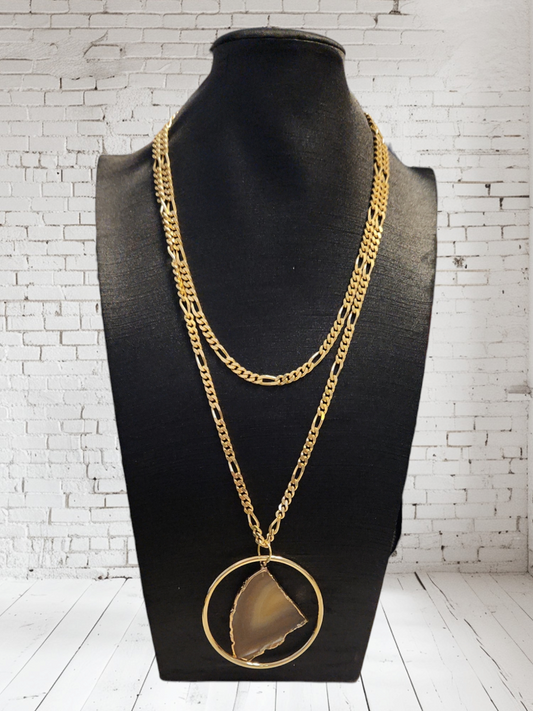 Brown Agate Slice necklace