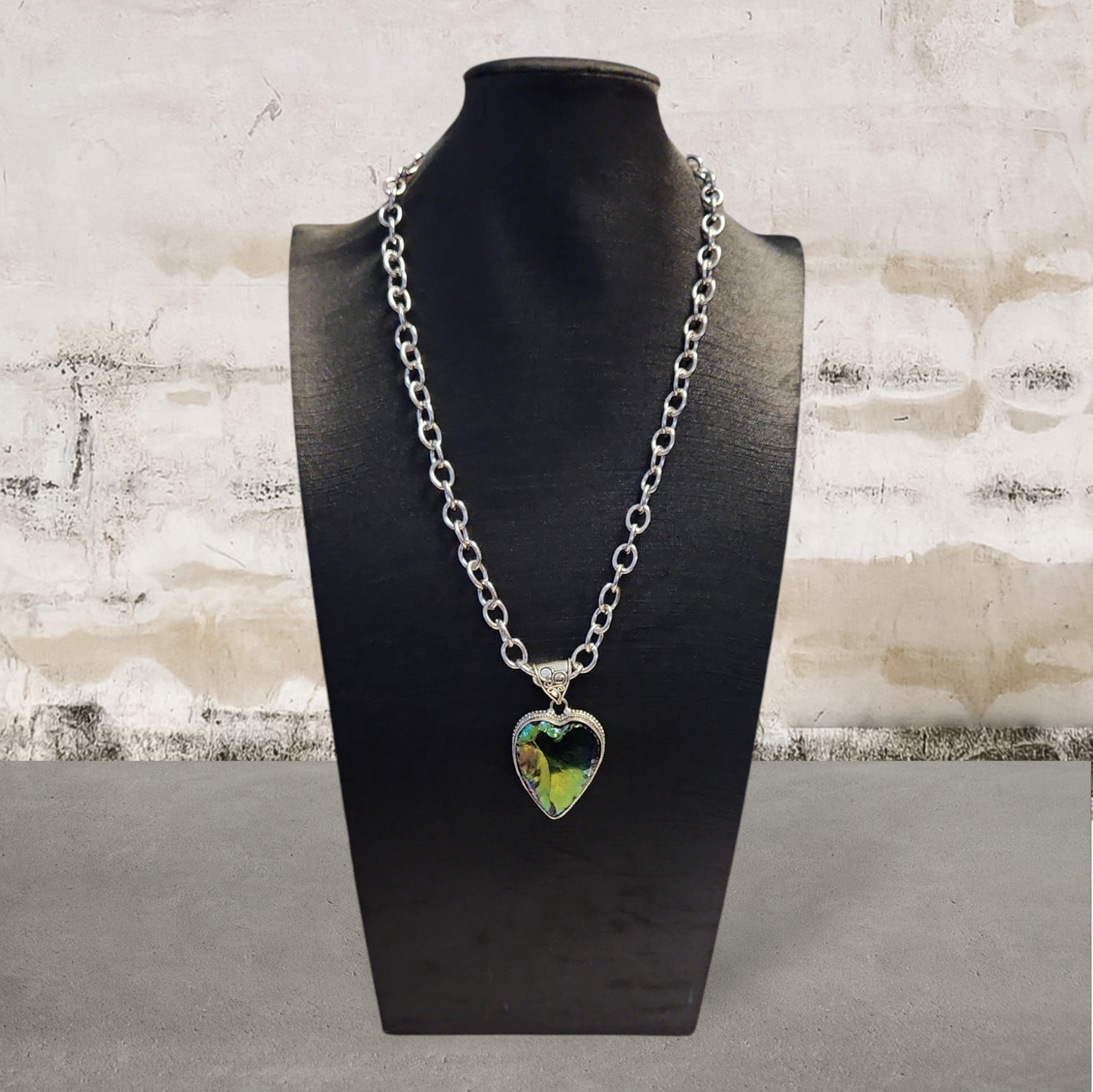 Peacock Aura Druzy Necklace