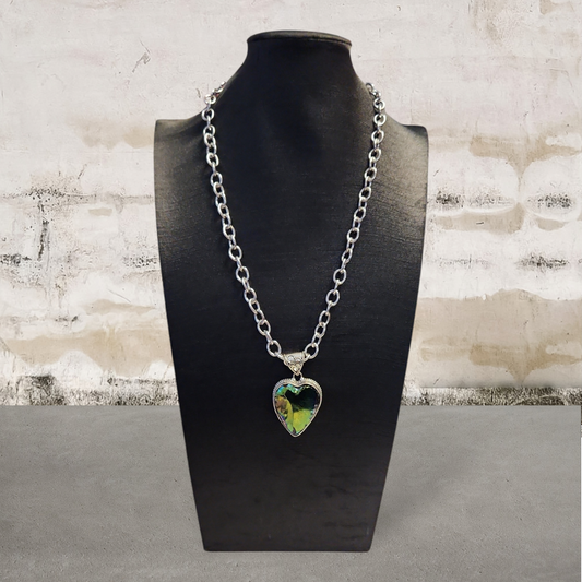 Peacock Aura Druzy Necklace