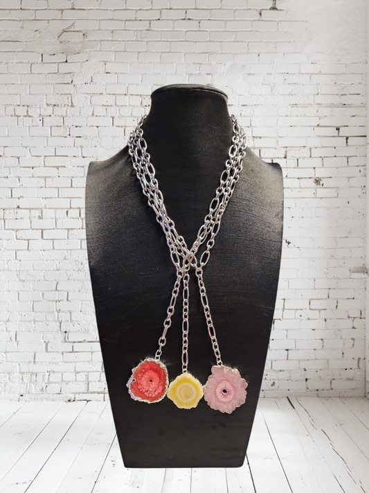 Silver Agate Necklace