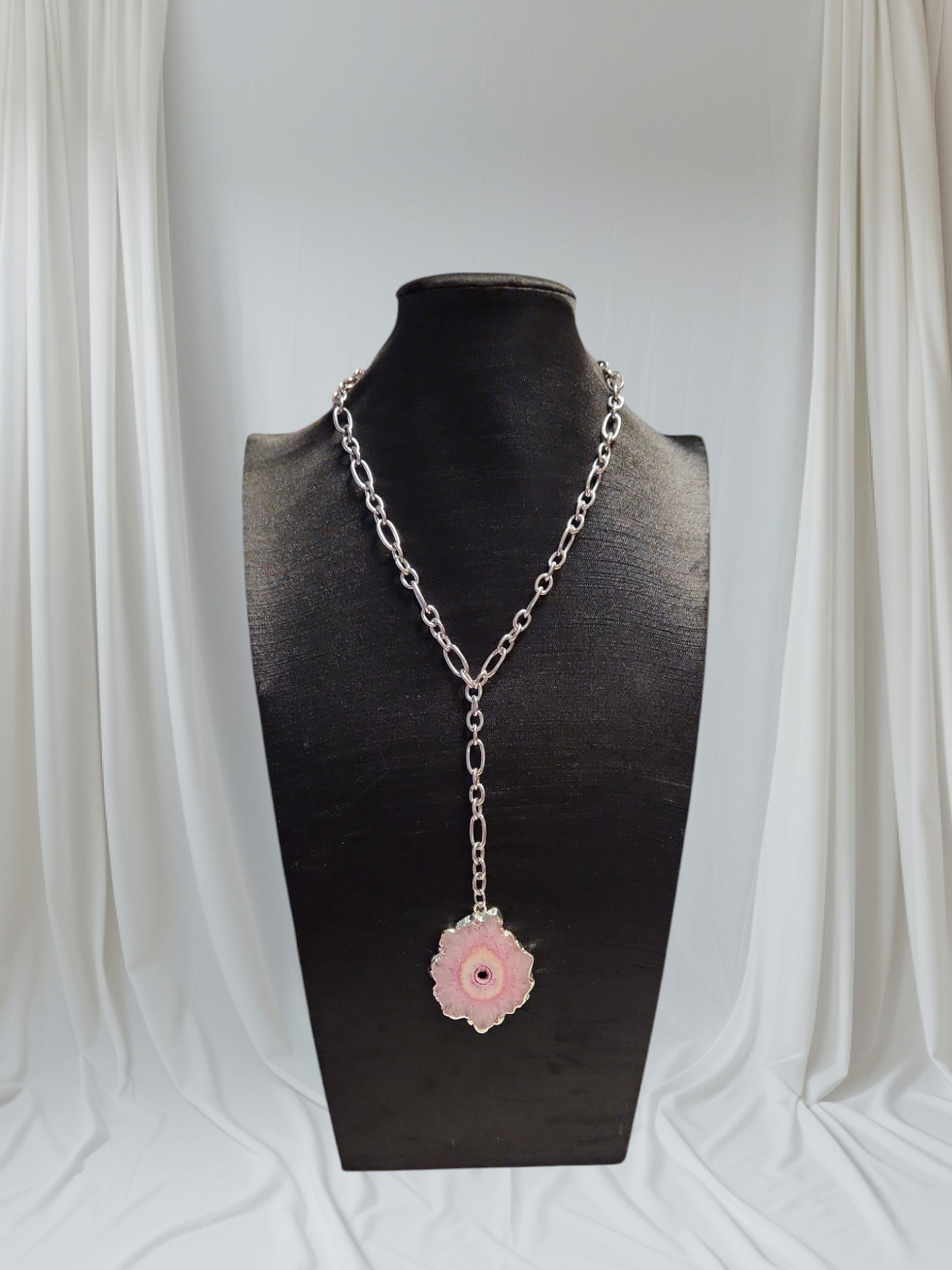 Silver Agate Necklace