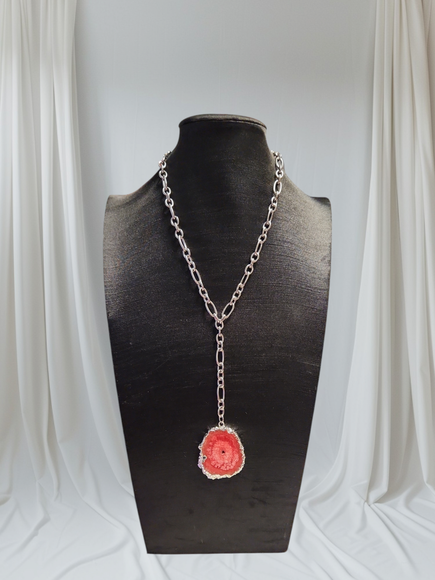 Silver Agate Necklace
