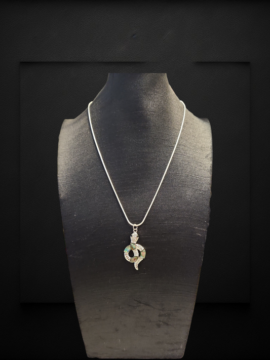 Abalone Shell Snake Necklace